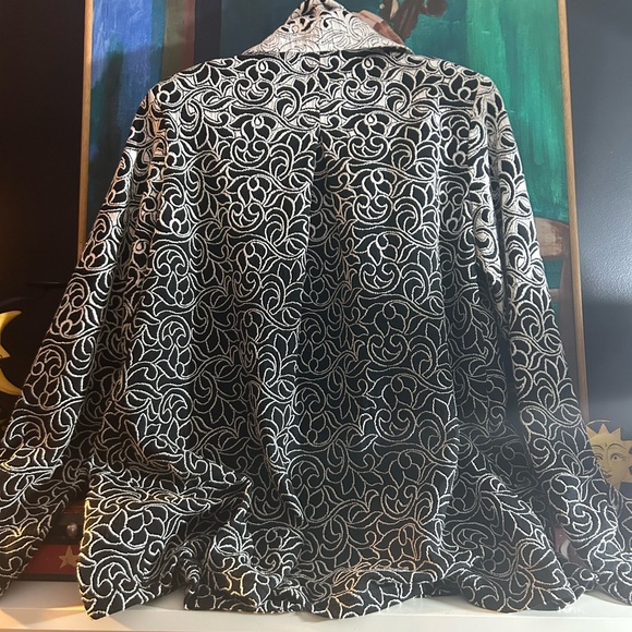 Designs by S.A.D. Chic Black and White Women's Blazer Vintage Size 14 - Picture 10 of 16